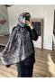 شال أسود ناعم منقوش على الطراز العرقي القديم