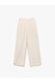 Elasticized Standard Waist Lined Viscose Pocket Wide Leg Trousers - 3