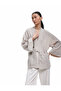 Long Sleeve Pocketed Double Breasted Kimono with Lace up Detail at Waist