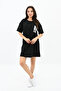 Women's Printed Oversize T-shirt Dress 5218-24 - 2