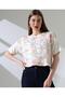 Floral Tulle Detailed Embroidered Blouse T-Shirt - 7