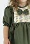 Khaki Green Laced Dress Buckle - 4