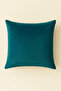 Luna Series Velvet Textured Throw Pillow Cover - Petrol - 2