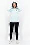Women Oversized Fit Brand Logo Hooded Sweatshirt, Turquoise - 2