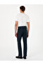 Navy Blue Carrot Fit 100% Linen Elastic Waist Drawstring Canvas Trousers 50301811-Vr033 - 4