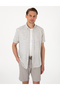 Khaki Linen Blend Regular Fit Short Sleeve Shirt 50307067-Vr027