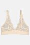 Women Non Padded Solid Lace Bra, Light Yellow - 2