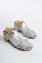 Women's Special Design Front Stripe Detailed Ankle Strap Sun Ballerina Shoes - 2