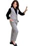 Girl's Silver Button Detailed Vest Gabardine Black Shirt Gray Bottom Top Set - 5