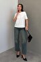 White 100% Cotton Padded Oversize Women's T-Shirt Mg2442 - 4