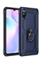 حافظة لهاتف Redmi 9A مع حلقة مغناطيسية وغطاء Vega باللون الأزرق الداكن + واقي شاشة شبح