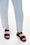 Black Women's Orthopedic Sandals with Velcro Front - 4