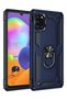 Galaxy A31 Case with Ring Magnetic Vega Cover Navy Blue + Ghost Screen Protector