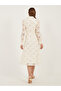Lace Flared Hem A-Line Midi Dress - 5