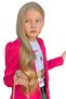 Girl's Printed T-Shirt Loose Cut Star Detailed Jean Pants Fuchsia Blazer Jacket Bottom Top Set - 8
