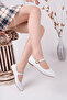 Genuine Leather White Women's Leather Ballerinas Dp58-4058