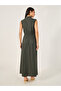Plain Sleeveless A-Line Maxi Dress - 5