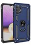 Galaxy A13 4g Case with Ring Magnetic Vega Cover Navy Blue + Full Covering Screen Protector