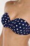 4600 Silver Polka Dot Navy Blue Strapless Bikini Set - 2