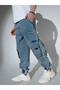 Mid Rise Faded Jeans with Cargo Pockets - 4