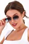 Edu Cat Metal Gold Blue Gradient Sunglasses