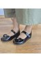 Black Shiny Ballerina Shoes Non-Slip Anatomical Sole Girls' Shoes - 4
