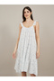 Floral Print Ruffled Trim Cotton Slip Dress - 2