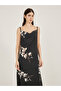 Floral Print Cowl Neck Satin Slip Dress with Deep V Back - 2