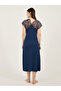 Galloon Lace Trim Strap Overlay Nightdress - 4