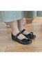 Black Shiny Ballerina Shoes Non-Slip Anatomical Sole Girls' Shoes - 8