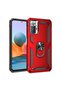حافظة لهاتف Redmi Note 10 Pro مع حلقة مغناطيسية وغطاء Vega أحمر + واقي شاشة بتغطية كاملة