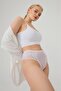 Lace Tulle Detailed Plus Size Women's Brazilian 3-Pack Panties - 2 - 6