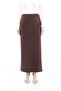 Maxi Length Brown Classic Skirt with Back Zipper and Slit - 2