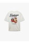 Short Sleeve Crew Neck Cotton Oversize T-Shirt with Strawberry Print on the Back - 4
