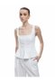 Crepe Scuba Fabric Square Neck Sleeveless Peplum Blouse - 2