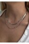 Silver Color Steel Double Necklace Italian&heel - 4