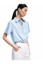 Modal Cupro Fabric Short Sleeve Shirt with Lace-Up Waist