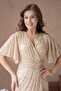 Half Sleeve Evening Dress - 6