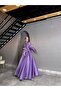 Plume Taffeta Ruffle Collar Long Sleeve Women's Hijab Evening Dress - 3