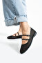 Black Women's Mesh Double Banded Comfortable Ergonomic Ballerina Soft Sole - 4