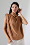 Women's Degaje Collar Flowing Blouse with Padded Shoulders - 5