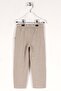 Plaid Patterned Beige Girl's Trousers with Belted Waistband - 4