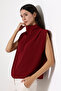 Women's Degaje Collar Flowing Blouse with Padded Shoulders - 4