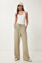 Wide Leg Modal Sweatpants Clay Green Lub0070