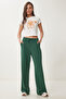 Wide Leg Modal Sweatpants Emerald Green Lub0070 - 2