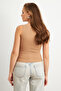 Women's Camel Placket Camisole Blouse Mk02 - 6