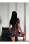 Printed and Buttoned Nightwear Jumpsuit / Homewear Pajamas Comfortable Use Short Sleeve Jumpsuit - 6