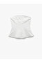 Viscose Crinkle Fabric Strapless Blouse - 4