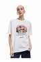 Short Sleeve Crew Neck Cotton Cat Printed Oversize T-Shirt