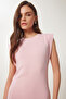 Basic Summer Midi Knitted Dress Pink Lfw0004 - 3